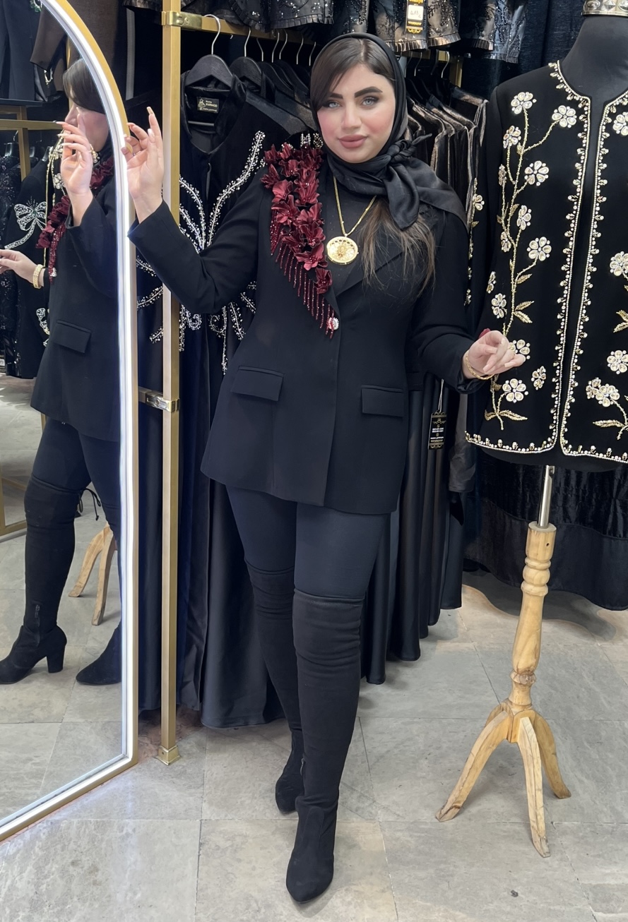 کت مجلسی زنانه درباری کرپ تیکه دوزی مدل گل