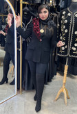 کت مجلسی زنانه درباری کرپ تیکه دوزی مدل گل