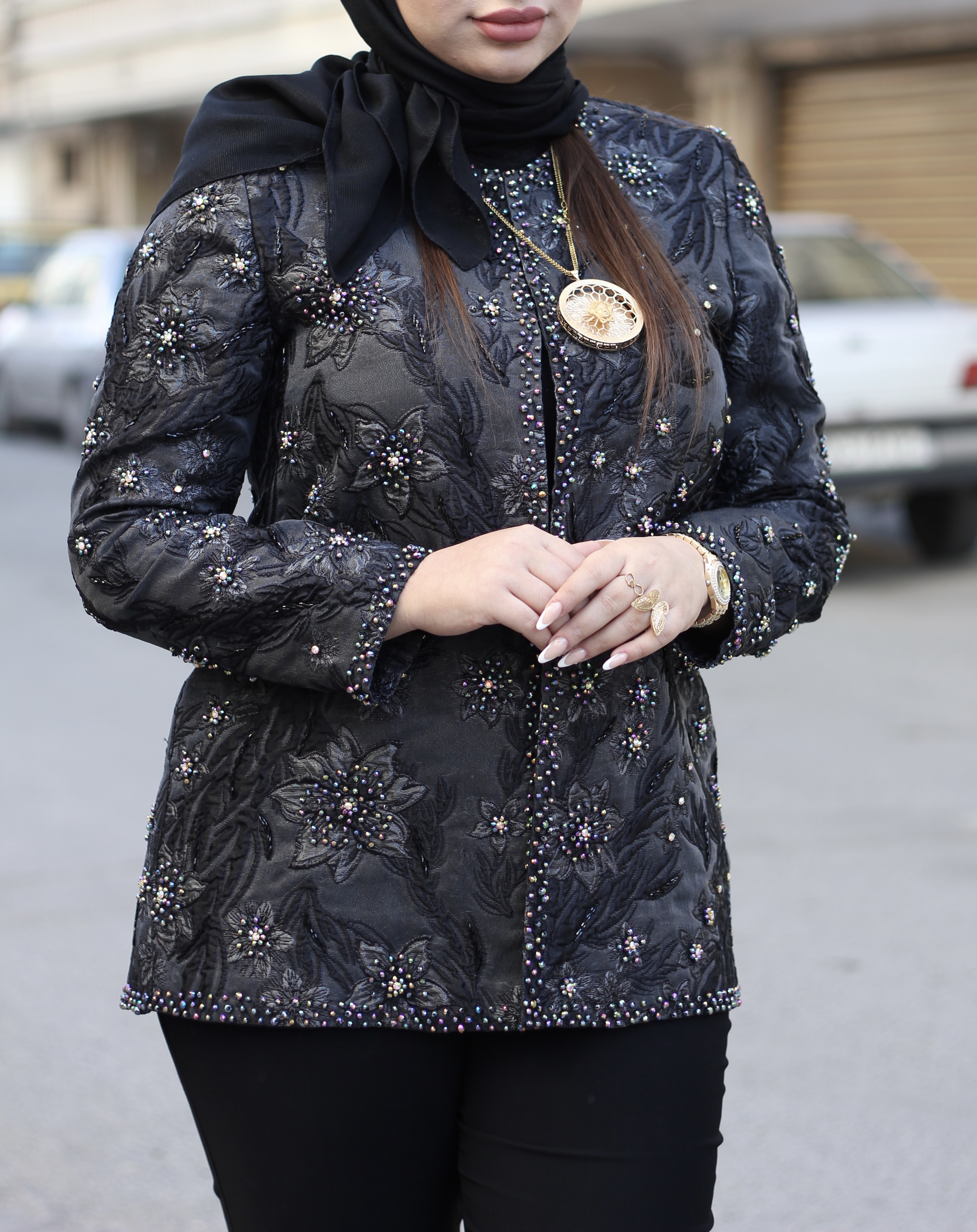 کت مجلسی زنانه ژاکارد vip کریستال دوزی