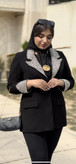 کت زنانه مجلسی یقه انگلیسی سنگ دوزی