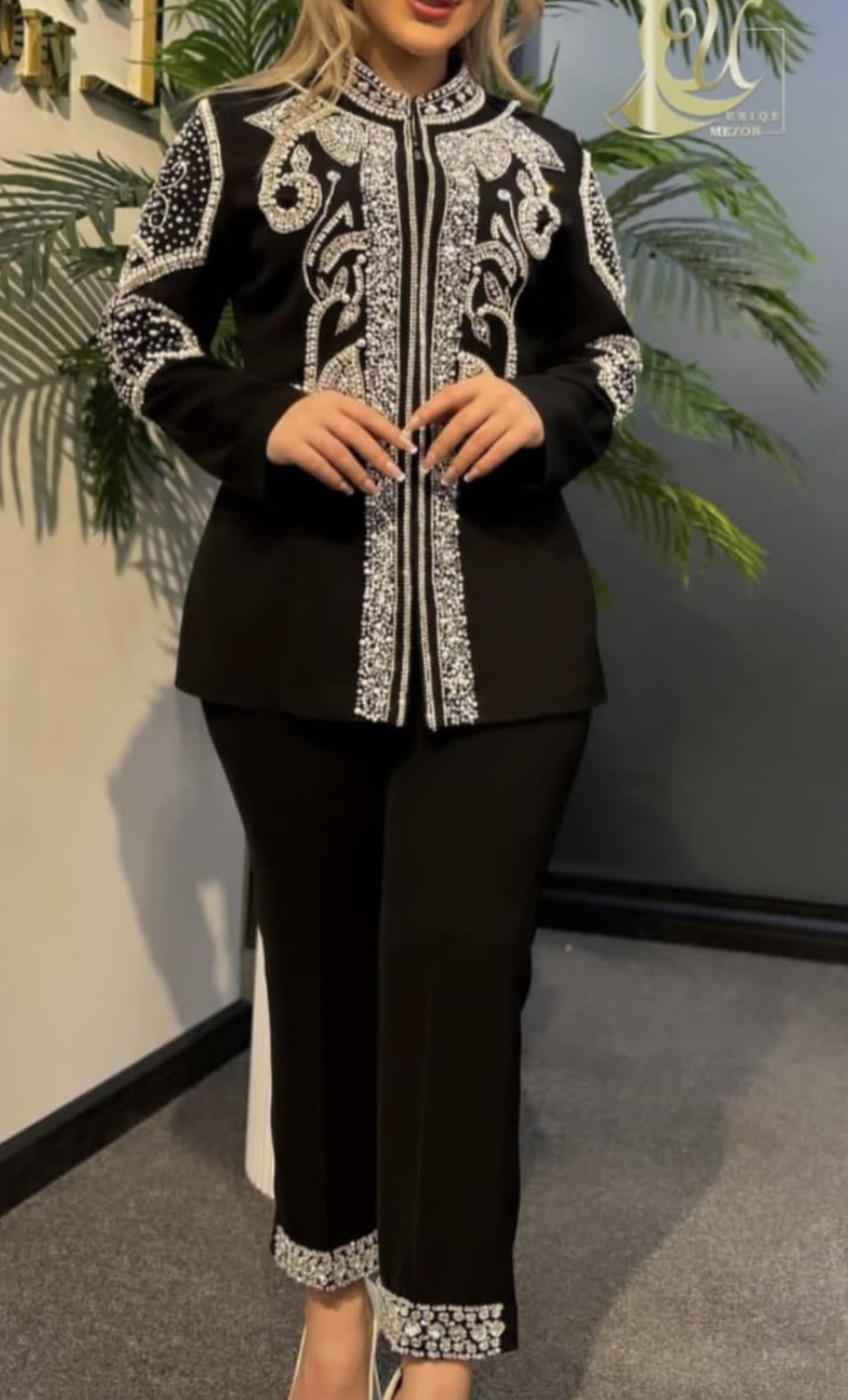 کت زنانه جواهر دوزی مدل اطلس