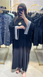 عبا زنانه جلو بسته مدل مروارید